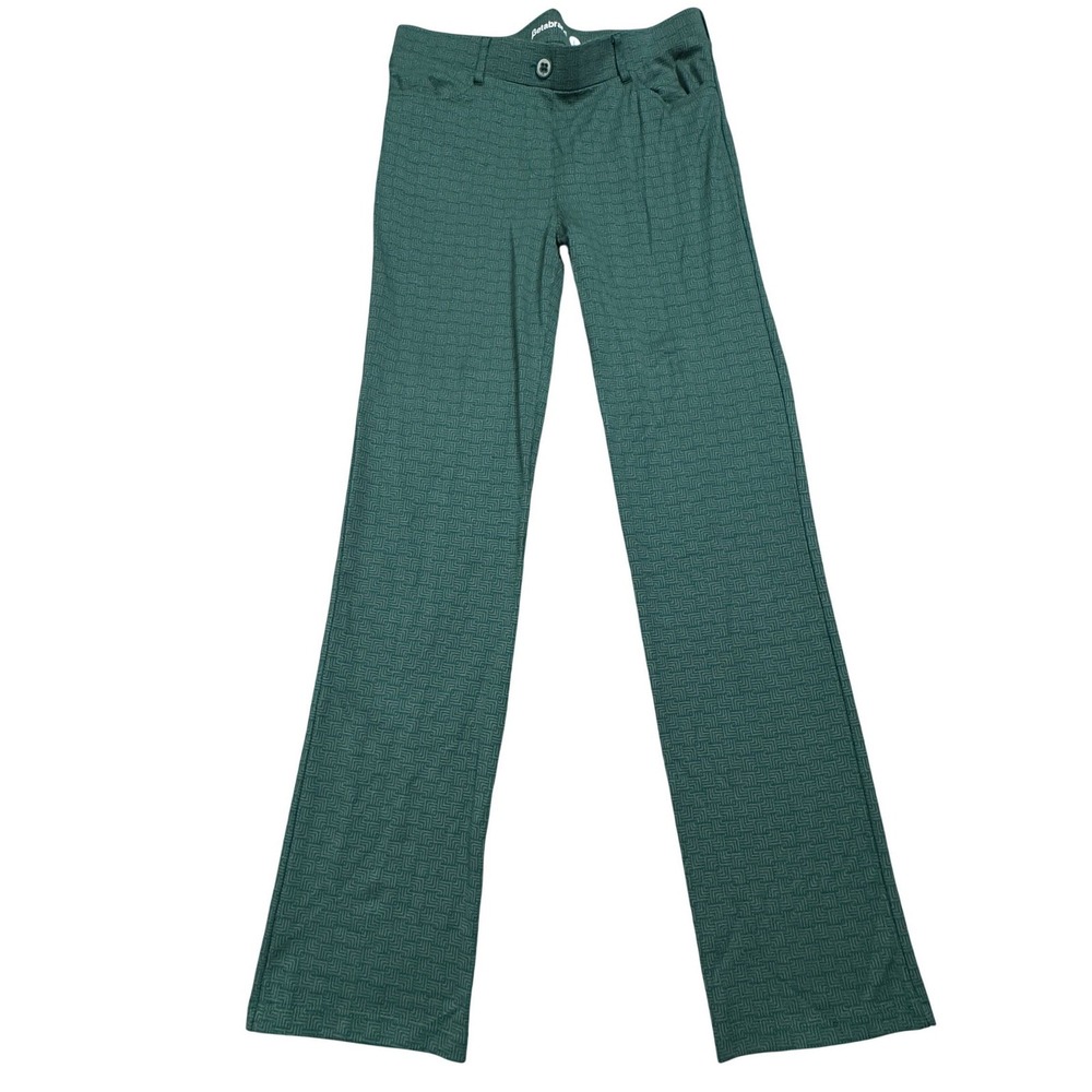 Betabrand 7-PocketGeometric Pattern Stretch Pants Women Size L Green
